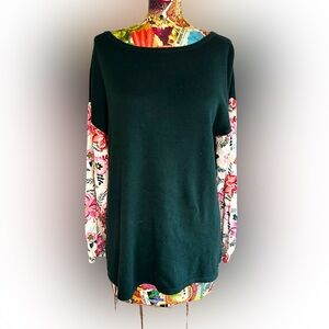 Matilda Jane Green Poinsettia Floral Sleeve Sweater